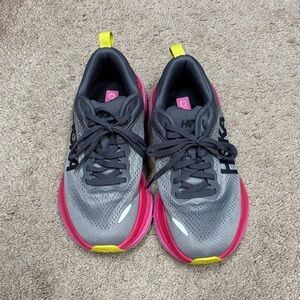 Hoka Women's Gray and Pink Athletic Shoes